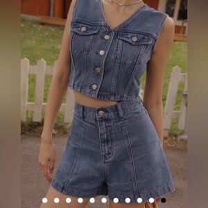 NEW! AIR SPACE Vintage Jeans Denim Wide Leg Shorts